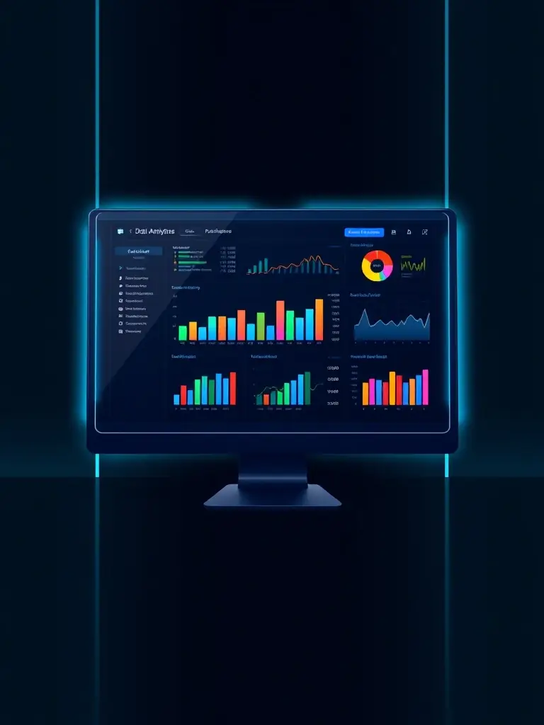 Illustration of data charts and graphs, showcasing the analytics dashboard of CRMBoosts.